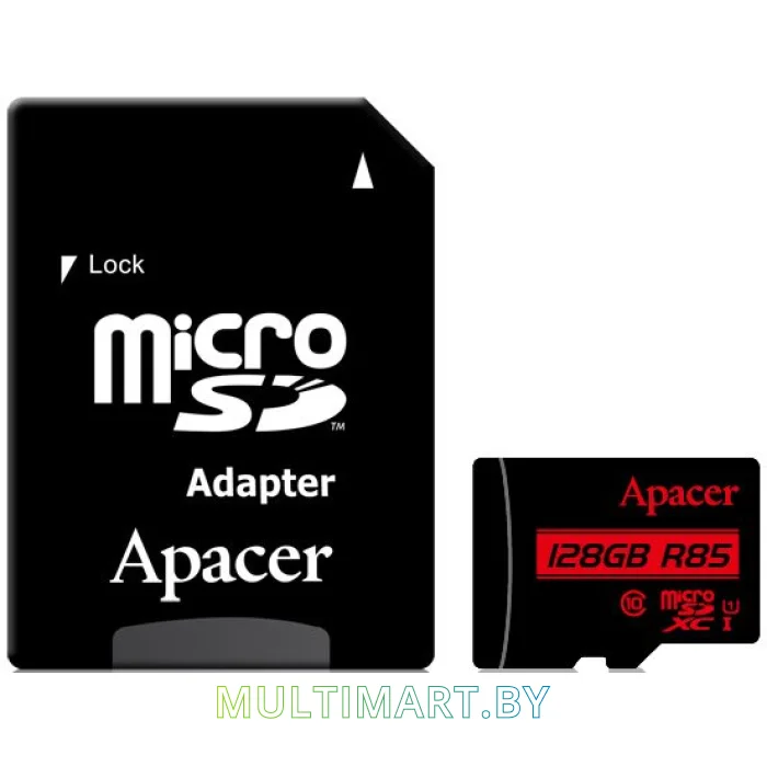 Карта памяти Apacer microSDXC 128GB + адаптер (AP128GMCSX10U5-R)